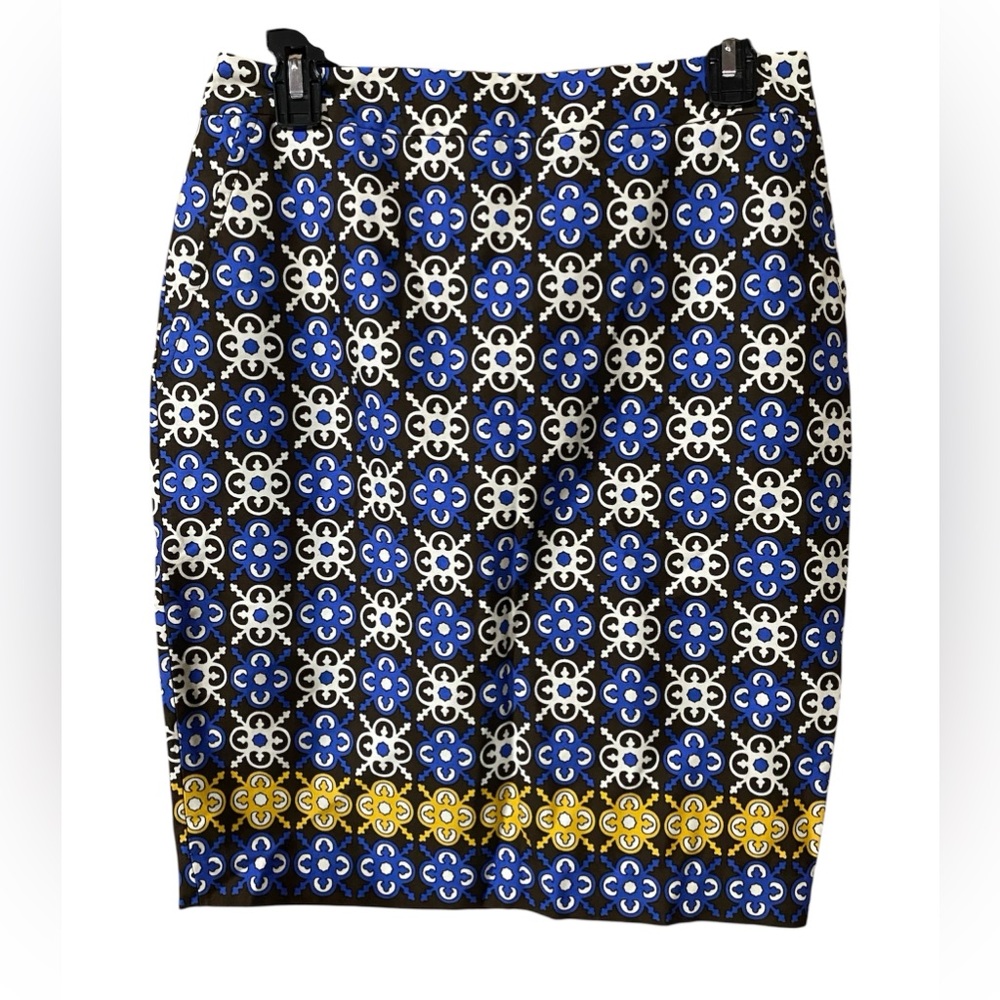 Charter Club Petite Multicolor Geometric Lined Straight Pencil Skirt 6P